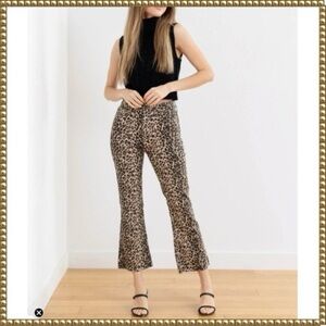 Just Black Leopard Print Ankle Jeans